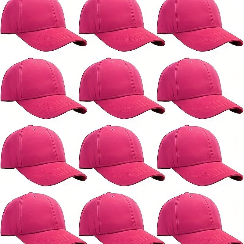 Cellphone Friend Inc. 12-Pack Solid Color Baseball Caps, Adjustable Strapback, Unisex Canvas Hats