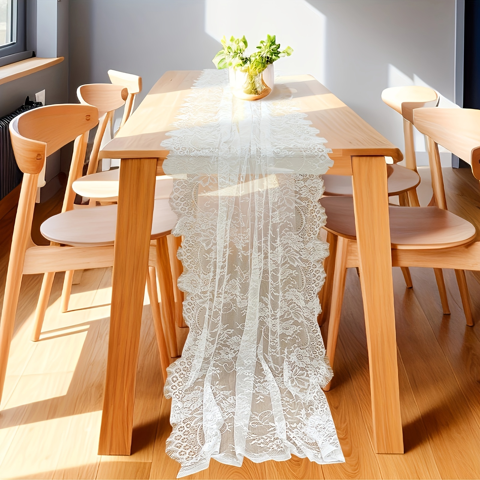 

Vintage Floral Lace Tablecloth For Weddings, Engagements & Bridal Showers - Handcrafted Chic Decor, Bohemian Style, Gift