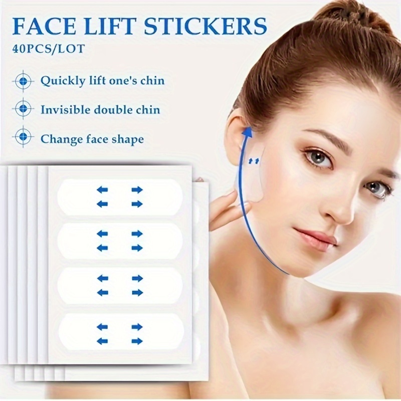 40PCS Face Lift Tape Instant Sticker Invisible Wrinkle Plaster V-Line Tools