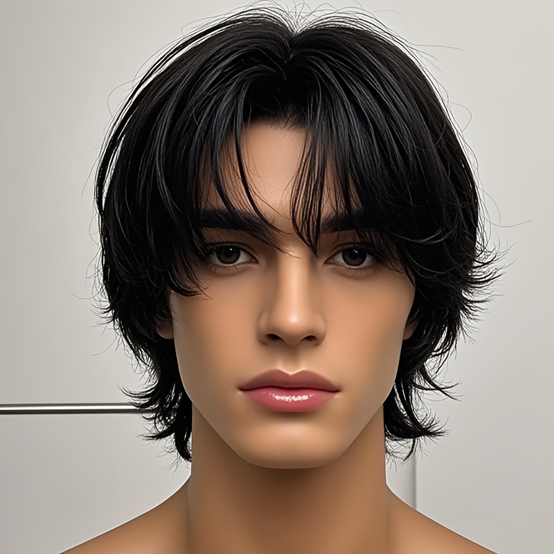 TEMU Men's Wig, For Everyone, A , A Smaller Face Illusion, And Is Ideal For Daily Wear Or Parties