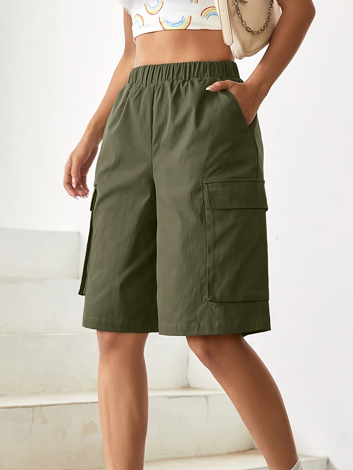 Knee Length Women's Cargo Shorts