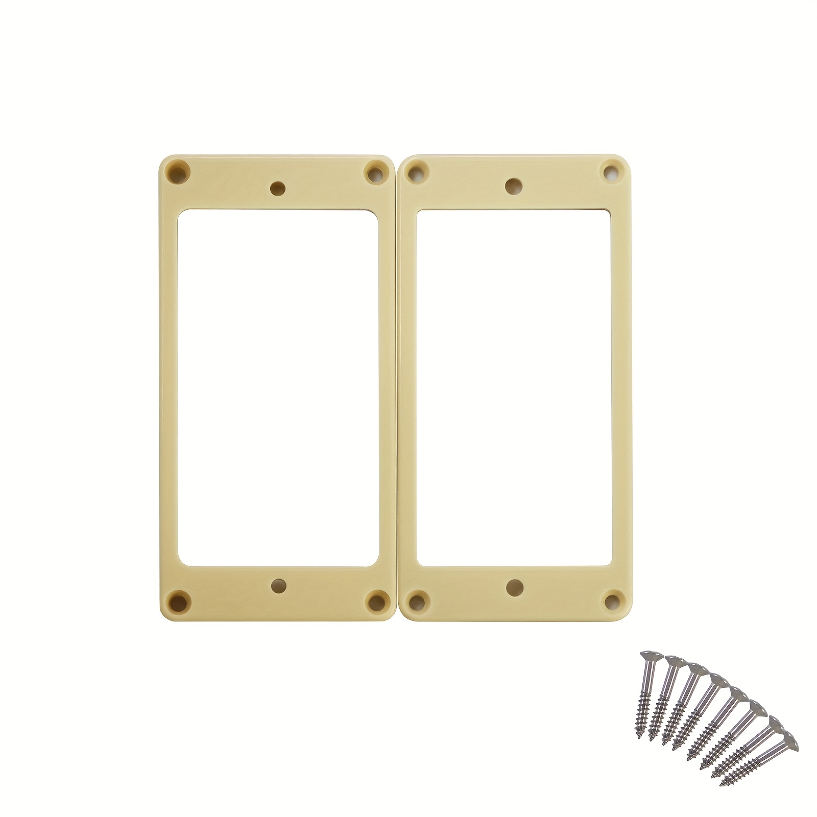 TEMU Intai 2pcs Flat Electric Guitar Humbucker Pickup Frame Mounting Rings For Guitar Additions, Equipped With Installation Screws, Plastic