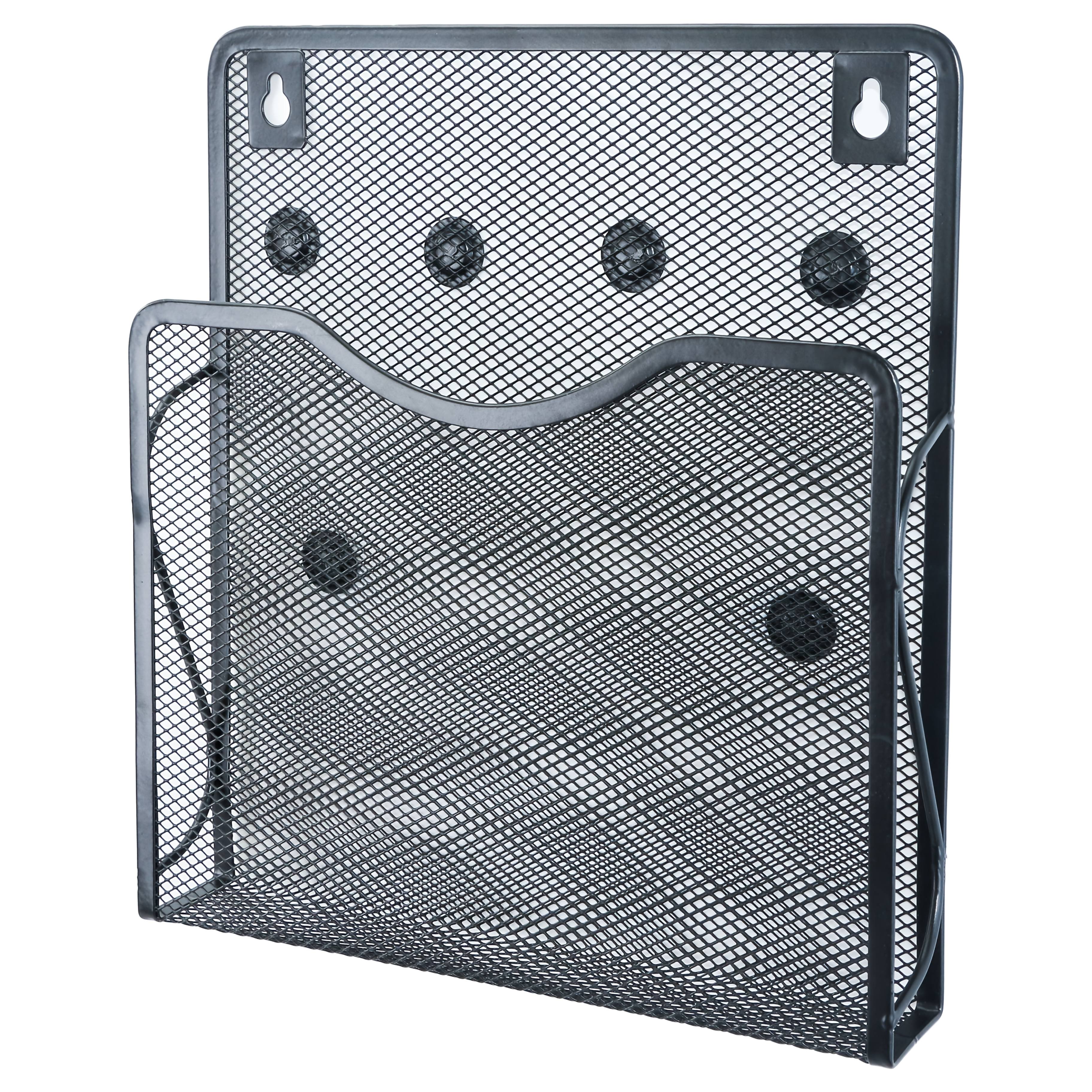 E-shop Schwarz/Weiß Metall Eisen Mesh Magnetisch/Wandmontierte Wandhängeaufbewahrung 6 Magnete, für Klassenzimmer/Schule/Büro/Zuhause