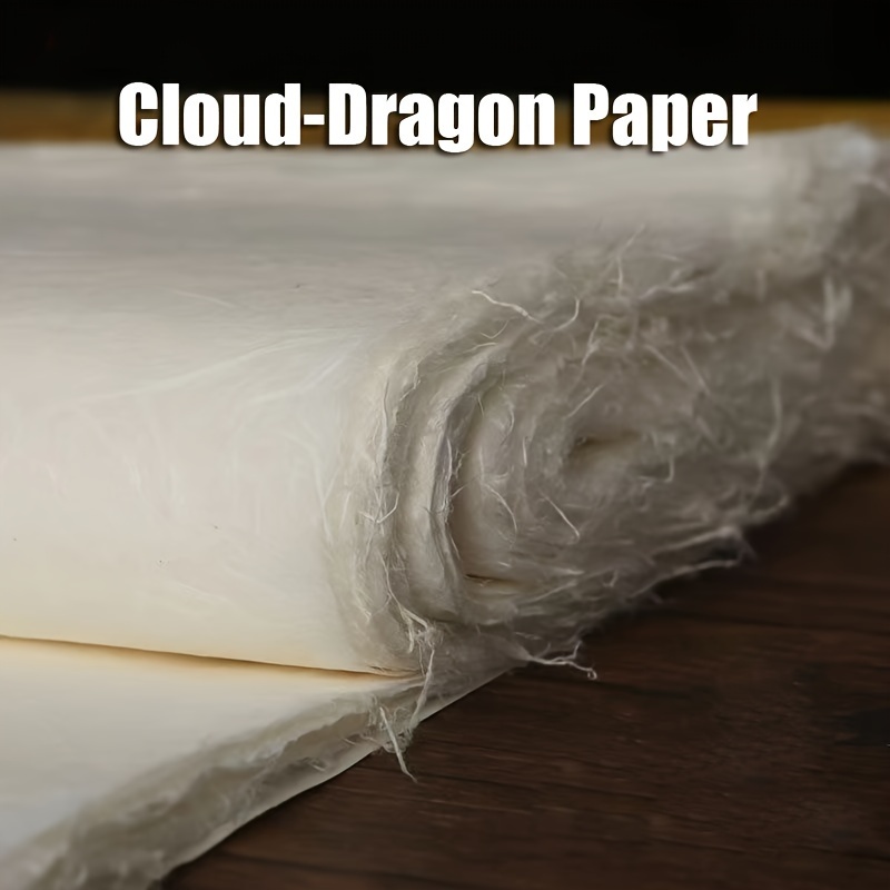 

Cloud-dragon Paper Handcrafted From Pure Natural Plant Fibers - White, Mountain Branch & Cotton Pulp For Calligraphy, Painting, Crafts & Pieceaging - High Toughness, Long Fiber Texture