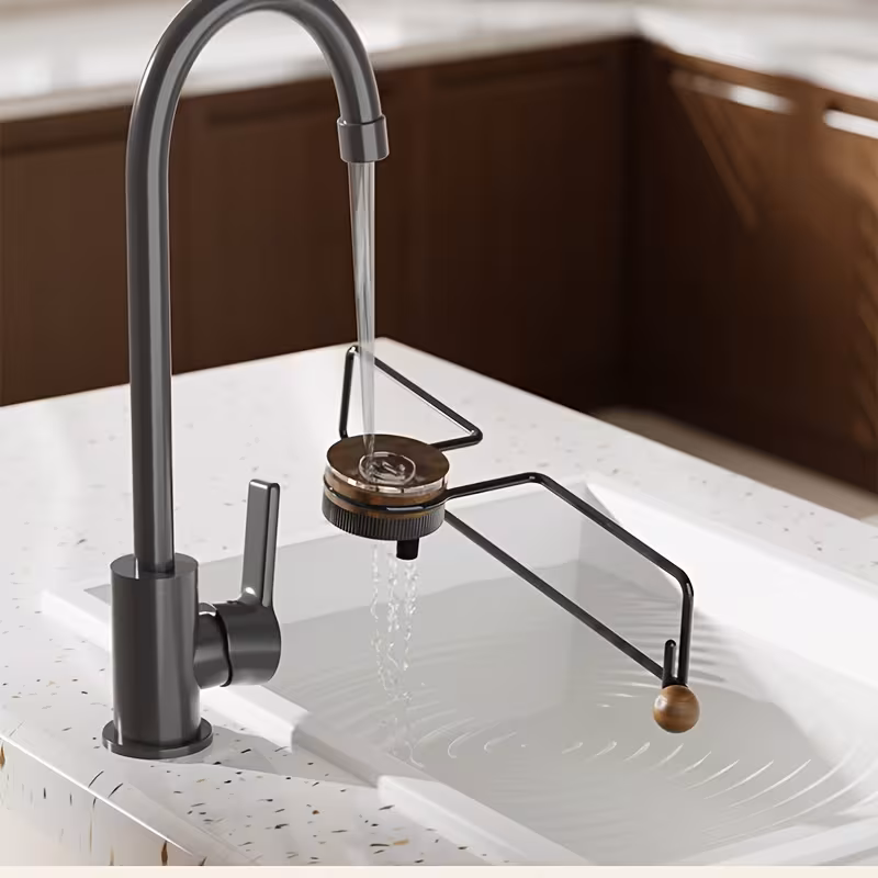 rotating suction cup kitchen towel holder a wall mounted paper towel rack that requires no drilling suitable for towels cling film and fabric rolls designed to for cabinets sinks and countertops Product details 5
