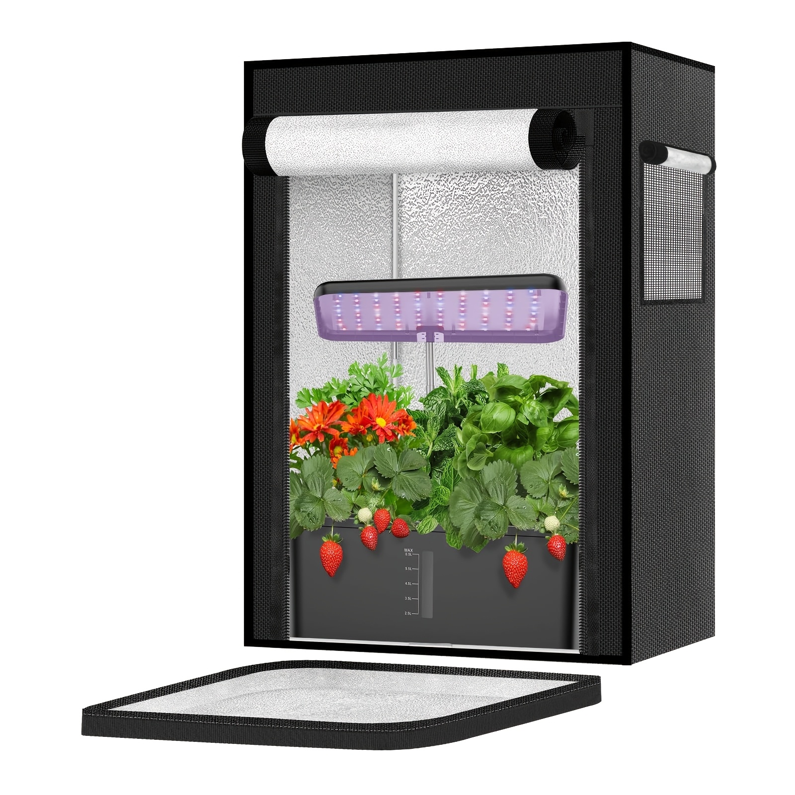 Image of Small Grow Tent Hydroponic Growing System Hydroponic Growing System Indoor Grow Tent 19" X 14" X 21in" High Reflective Mylar For Hydroponic Indoor Plants