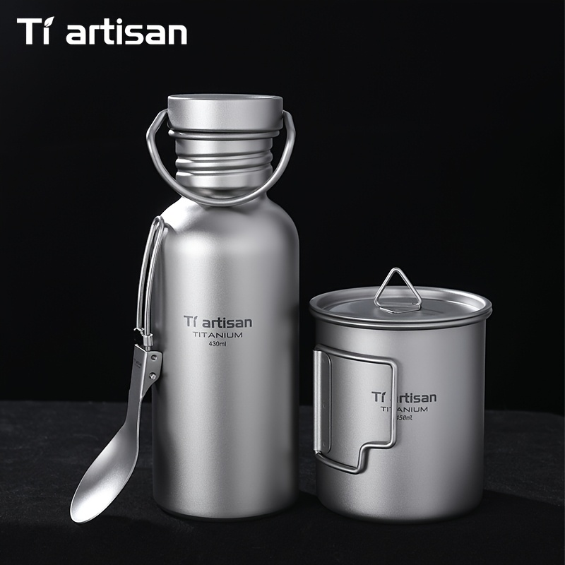Tiartisan Pure Titanium 3pcs Outdoor Tableware Set, Lightweight Camping Gear