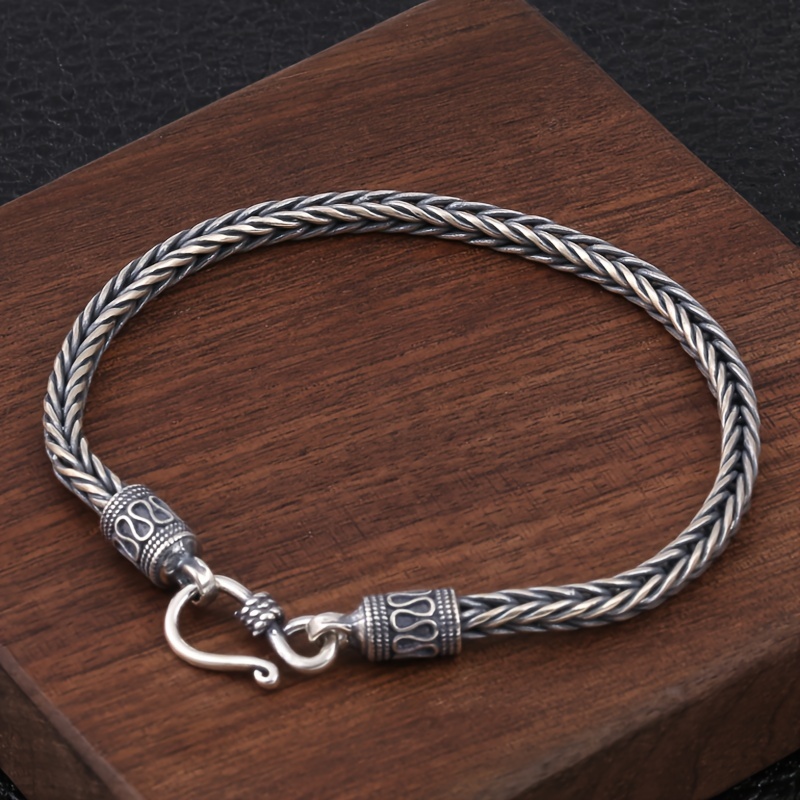 

Fashionable Men's Stainless Steel Woven Keel Bracelet With Domineering Hemp Rope In Hand, Street Hip-hop Rap Personalized Bracelet, Exquisite Gift For Boyfriend, Jewelry