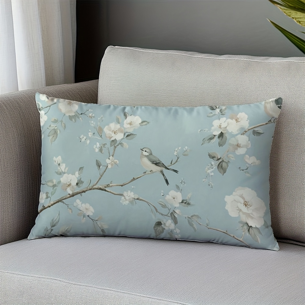 TEMU 1pc Double-sided Vintage Floral Lumbar Pillow Cover, Cushion Cover For Sofa Home Decor, Rectangular Pillowcase, Double-sided Vintage Print With