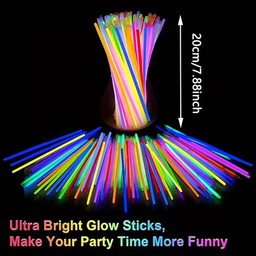 10pcs 100pcs 50 sticks 50pcs connectors 200pcs 100 sticks 100pcs connectors glow stick set colorful glow bracelets for party favors and decorations suitable for occasions such as birthdays weddings