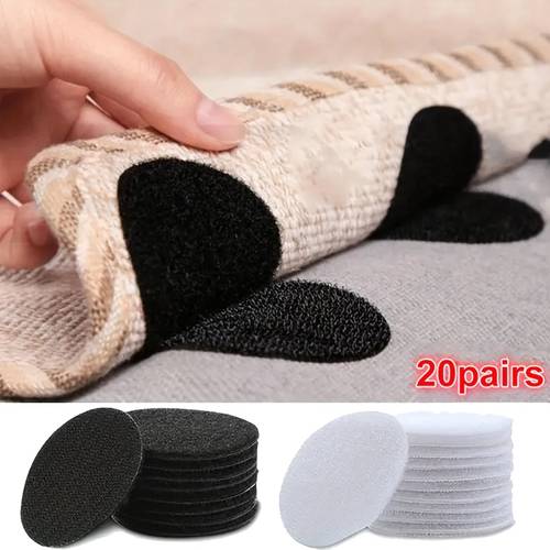 20 pairs double sided pads tape rug carpet gripper mounting tape for tablecloth sofa bedsheet carpet