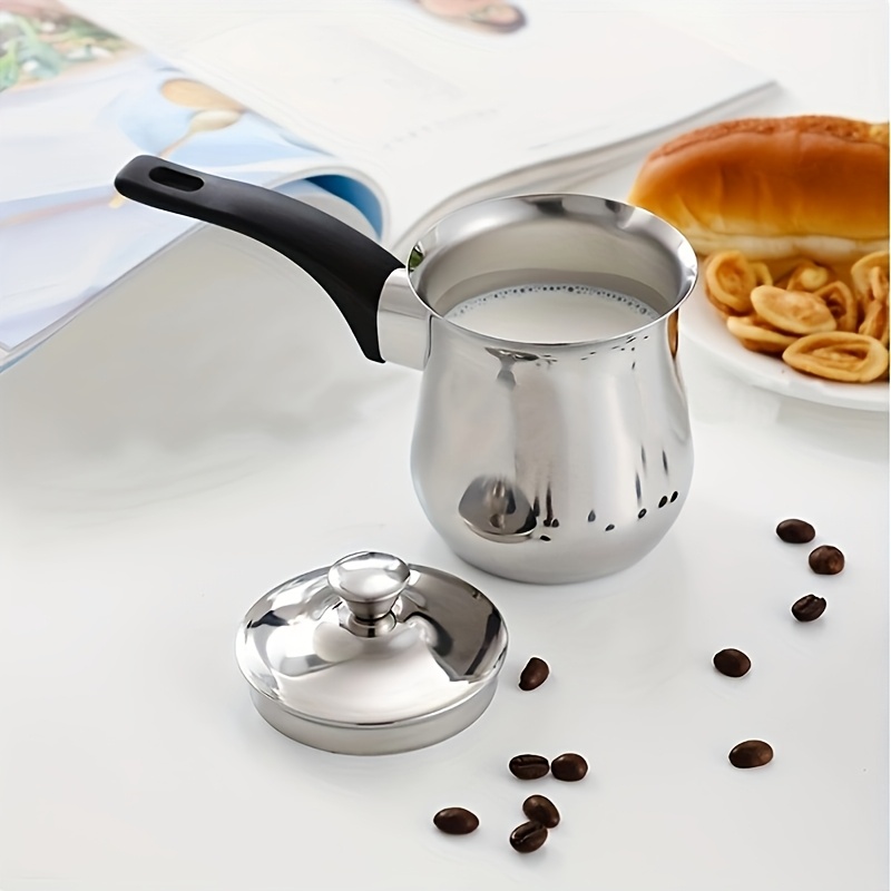 SHAON Stainless Steel Coffee Pot with Black Handle