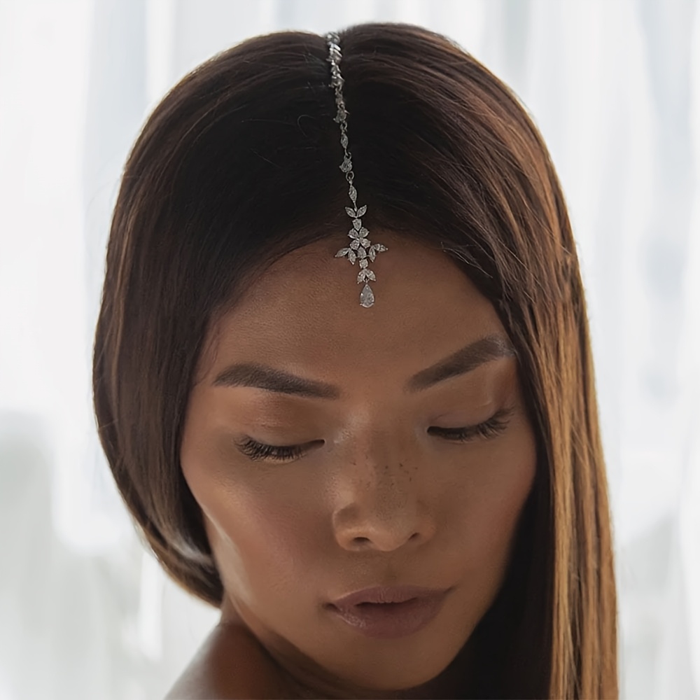 Bohemian Zirconia Water Drop Pendant Bridal Headdress