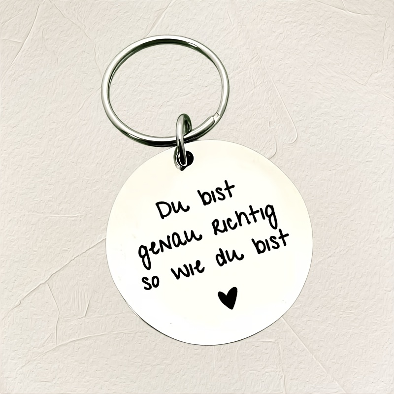 Image of Gift For Her/him Gift For Herhim Motivational Keychain Featuring A German Saying, Ideal For Presents, Celebrations, And Daily Inspiration Made Of Halloween Christmas Decorations