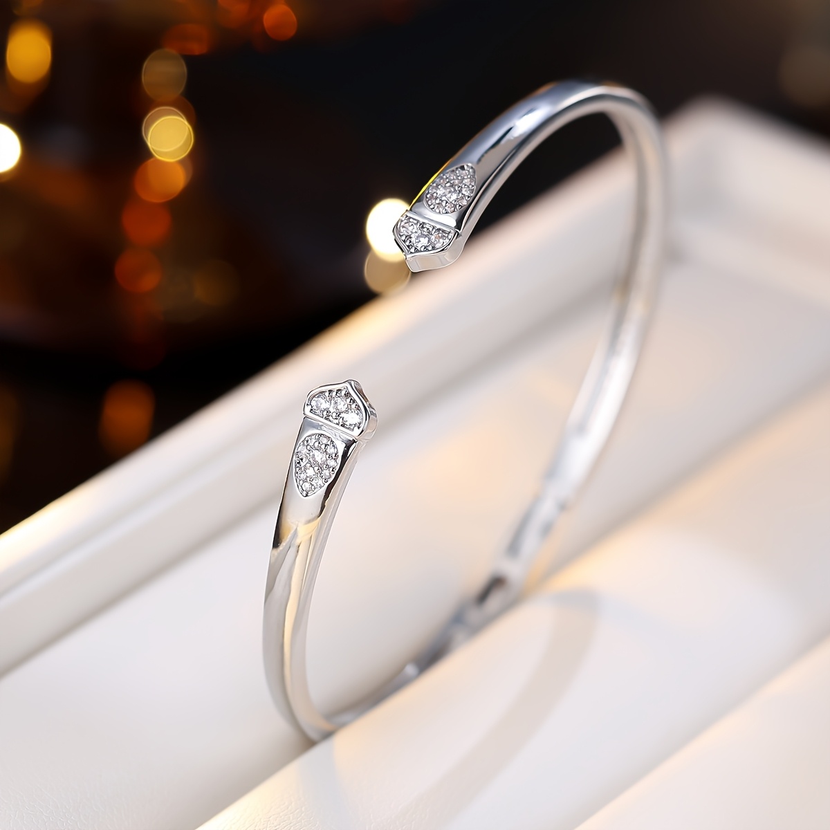 Light Luxury Minimalist Snake Open Bangle, Premium Hand Jewellery
