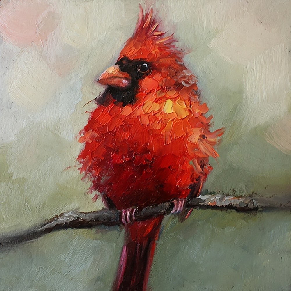 

12x12 Inch Unframed Summer Red Oil Painting On Canvas - Perfect For Home Decor In Bedroom, Bathroom, Kitchen, Or Office