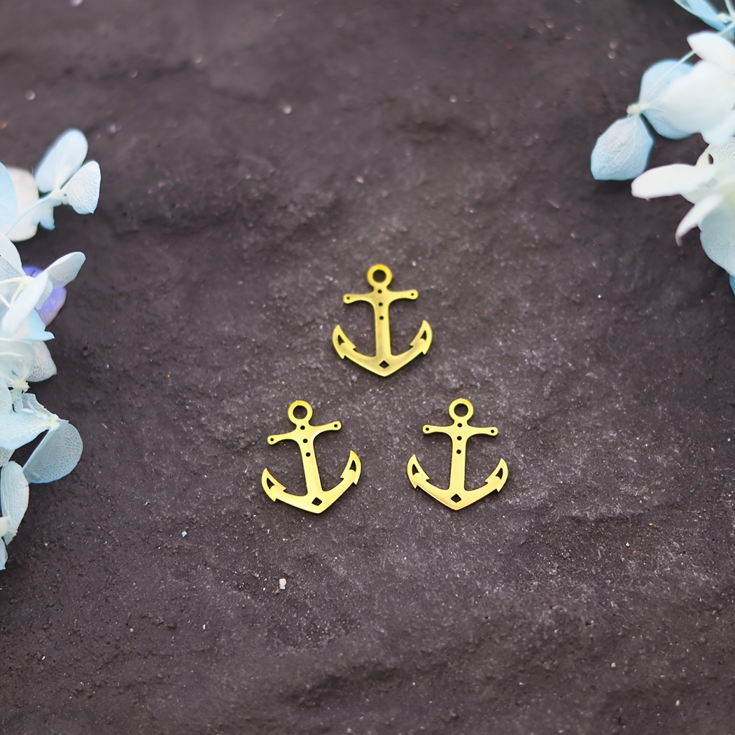 TEMU 3 stuks roestvrijstalen ankerbedels, roestvrijstalen hanger voor het maken van sieraden, handgemaakte armbanden, kettingen,