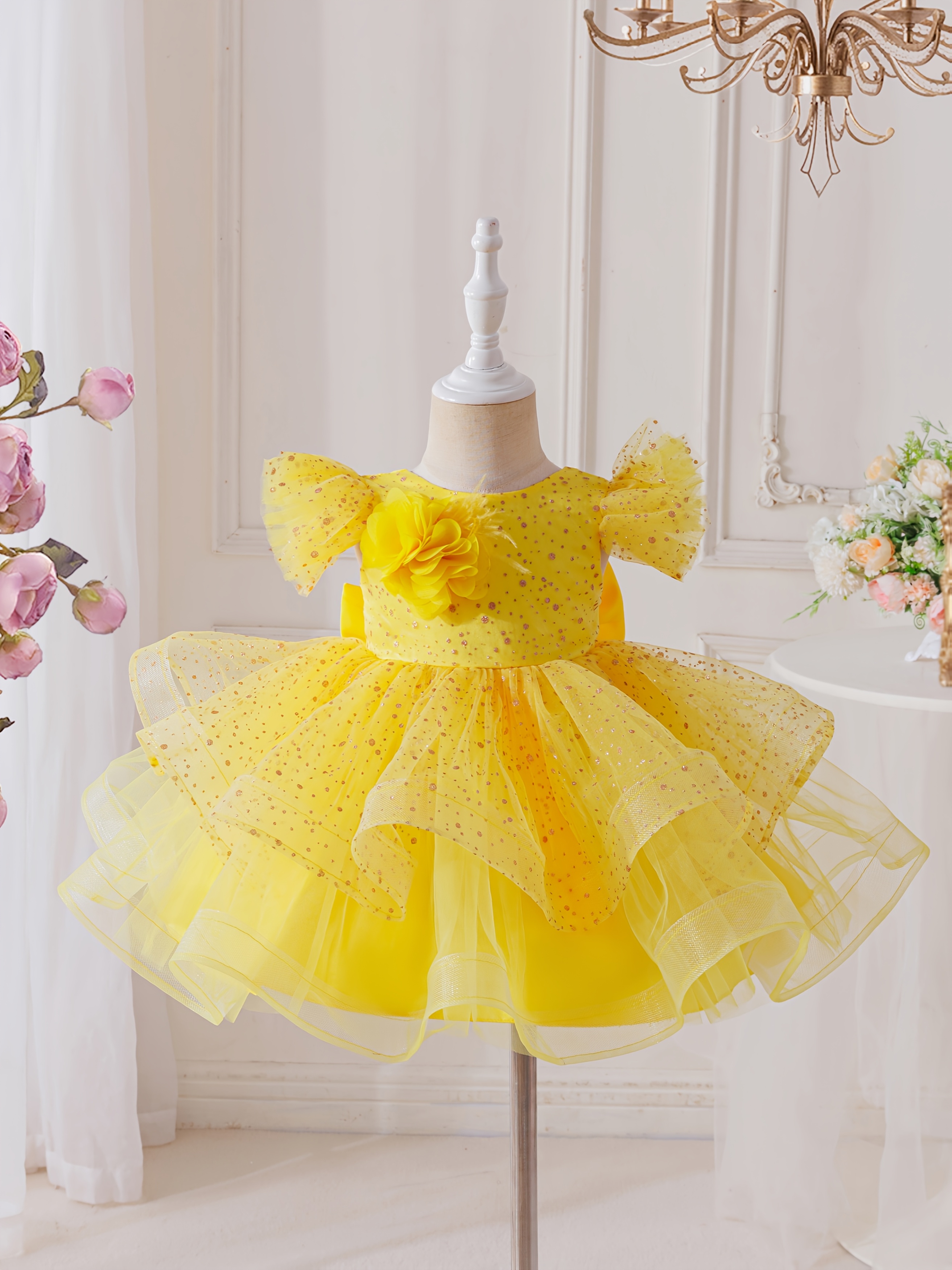 yellow dress newborn Newborn Yellow Lakshana Frock main image 0