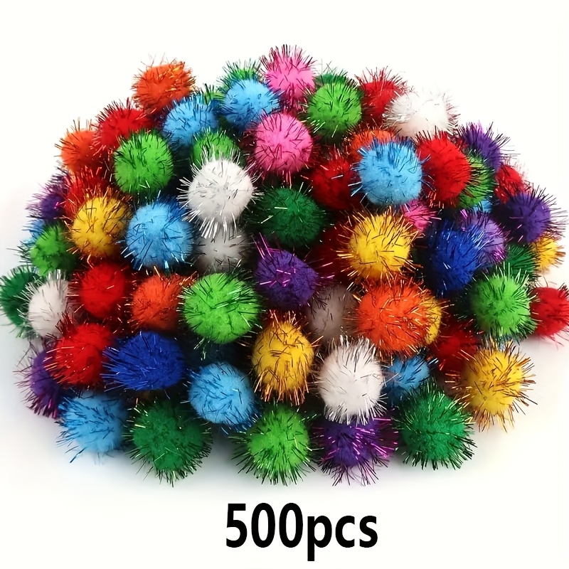 100pcs/200pcs/500pcs Colored Sequined Pom Poms Glitter Pom Poms Pom Pom Handmade Creative Decoration Materials