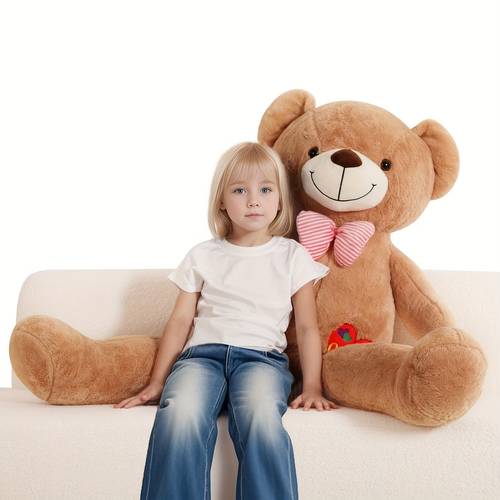 48inch big teddy bear hugging plushies large soft bear stuffed animals jumbo valentine birthday christmas halloween gifts for kids or lover