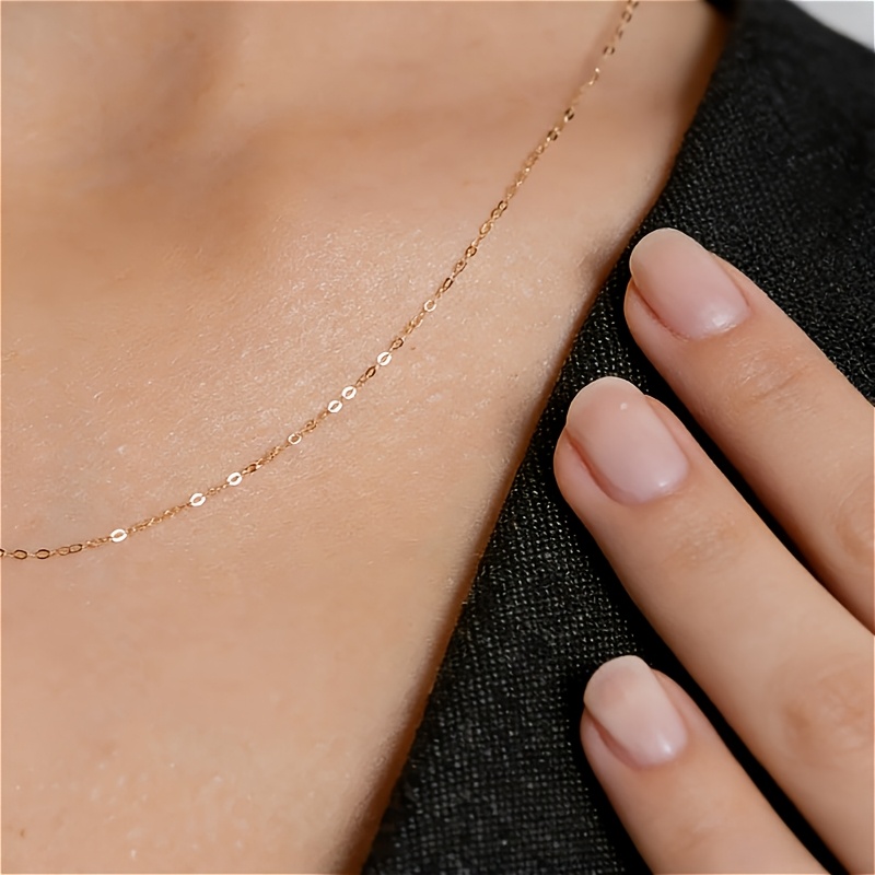 TEMU Eine Unisex-Hochwertigkeits-O-Ring-Kettenhalskette aus 1 mm Edelstahl mit Karabinerverschluss. Einfache und vielseitige Alltags-Schmuckstücke,