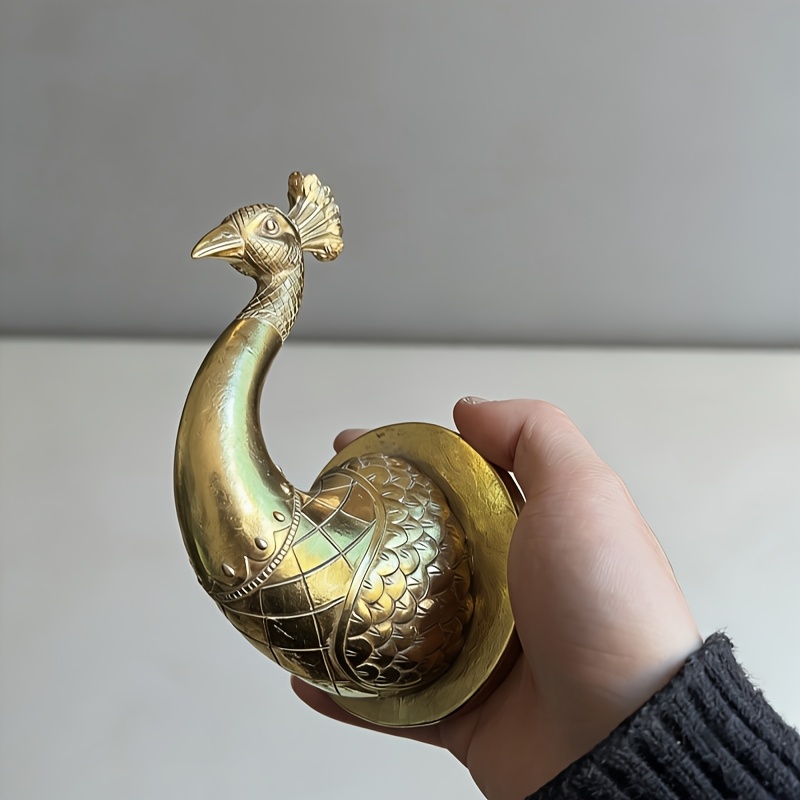E-shop Art Deco Wanddeko mit goldenem Schwan und Pfau - Hergestellt aus Vintage Messing Tierornamenten aus Harz, für , Wandmontage, Vogelliebhaber und