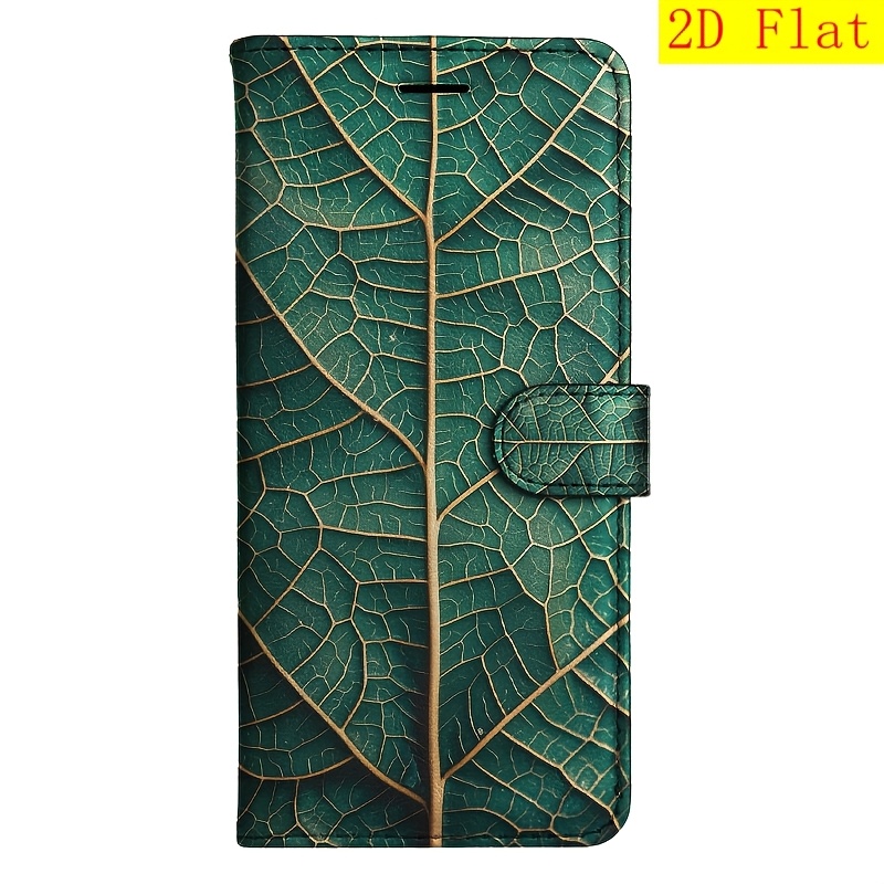 TEMU Phone Case: 2d Flat Leaf Veins Magnetic Flip Wallet Case With D Holder Stand For Oneplus Nord Ace N100 N10 9 Ce N200 N20 2t 10t 11 3 N30 12 12r