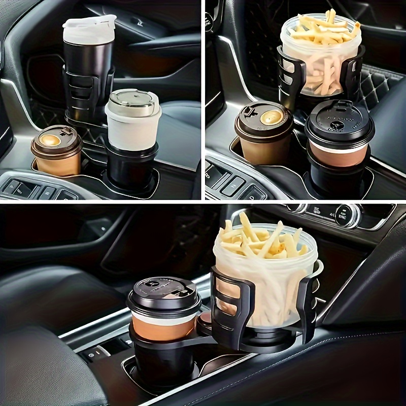 

Adjustable Car Cup Holder Expander With Dual Cup And Phone Holder - Multifunctional Plastic Organizer With Aromatherapy Slot