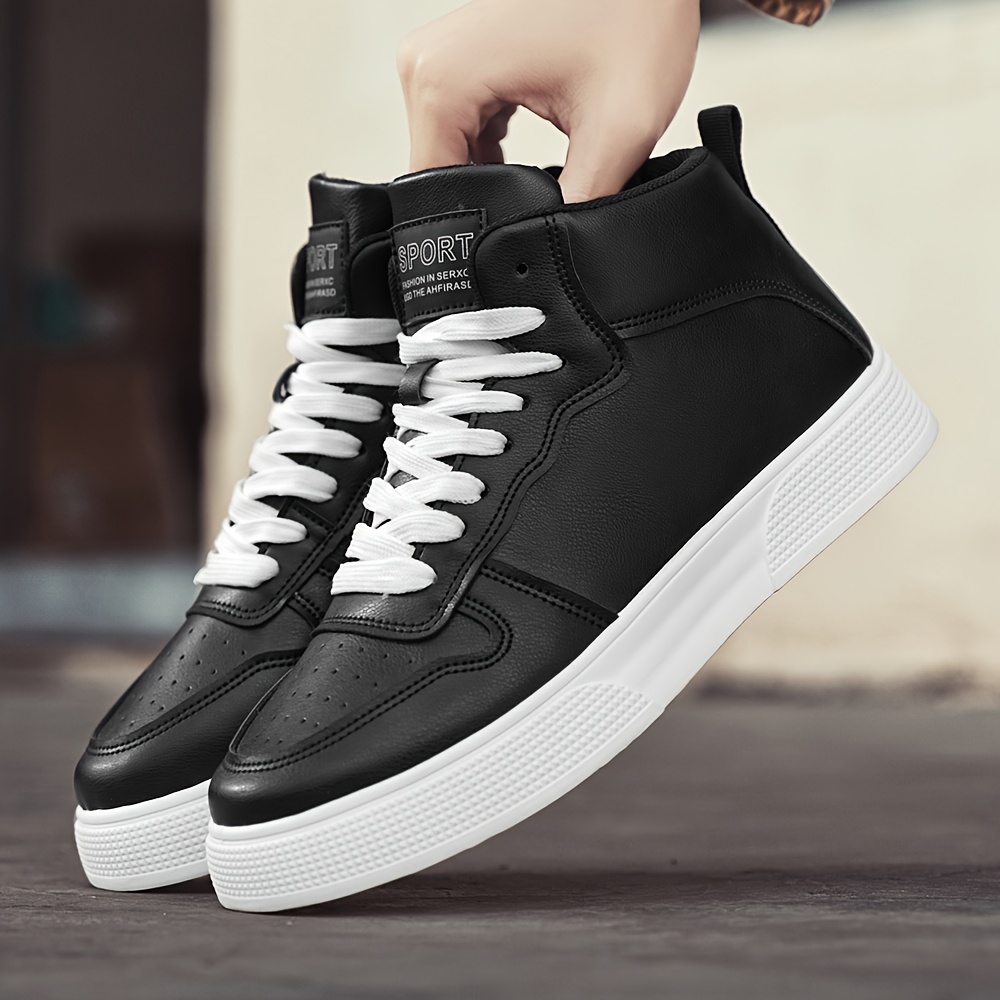 mens black high top casual shoes