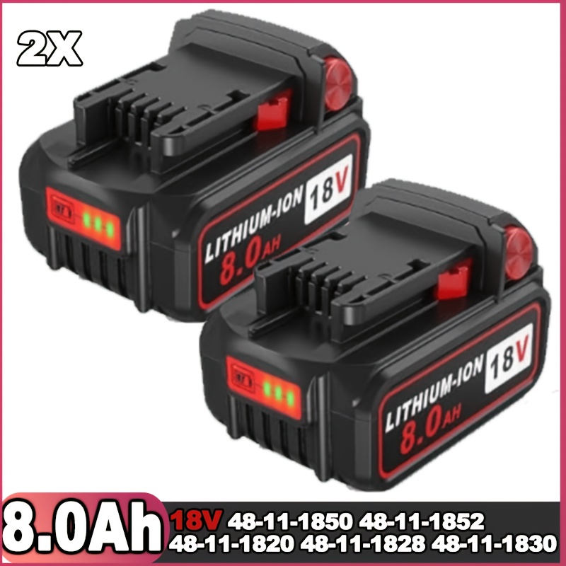 TEMU 2 Pack 8.0ah 18v Mwl1810 Replacement For Battery Compatible With 18v Battery 48-11-1880 48-11-1850 48-11-1860 48-11-1890 48-11-1880 48-11-1852