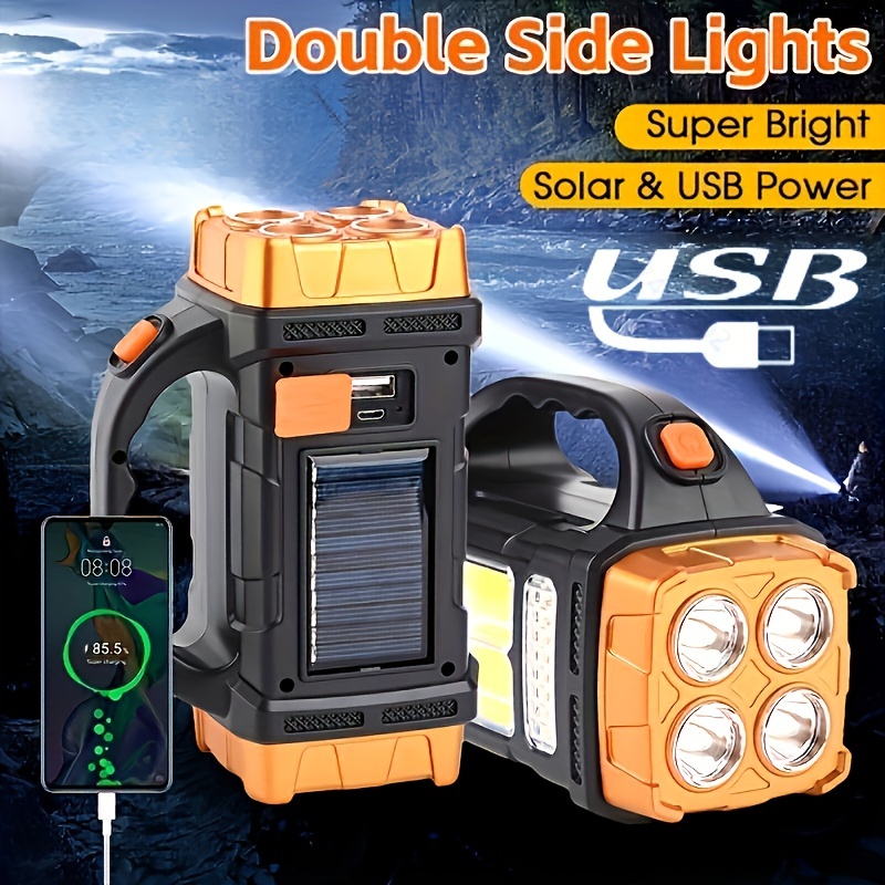 Foco Solar Recargable Portátil 80w Con Cargador Para Celular – Tienda Led