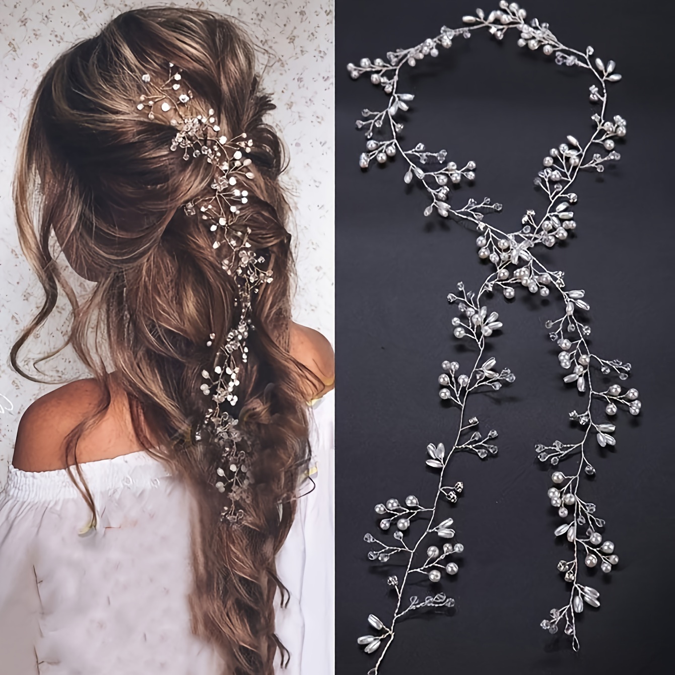 

1pc, Rhinestone Decorated Bride Hair Style Band Party Creative Gift Birthday Gift