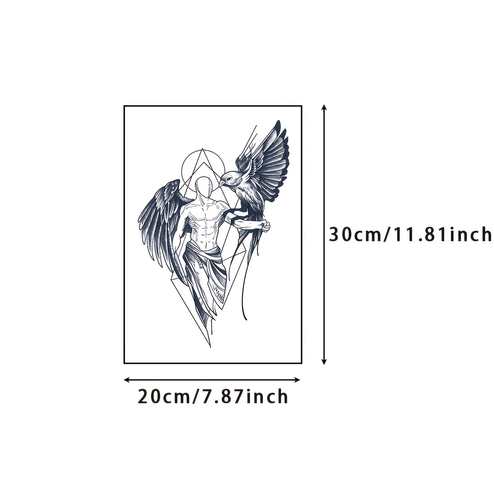 Image of Back Temporary Tattoo Sticker Herbal Tattoo Sticker, Realistic And Long-lasting Temporary Tattoo Sticker, Waterproof And Wear-resistant For 7-15 Days