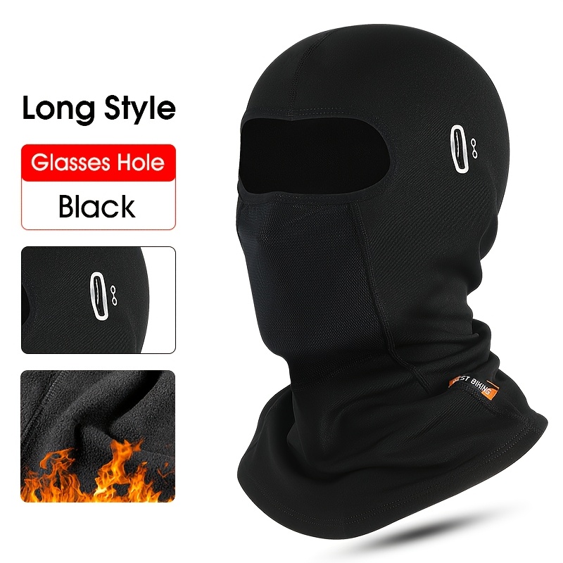 Image of West Biking Warm Balaclava Cap Bike Hat Breathable Windproof Full-face Mask Neck Gaiter E-bike Autumn Winter Cycling Equipment Bicycle Accessories Black