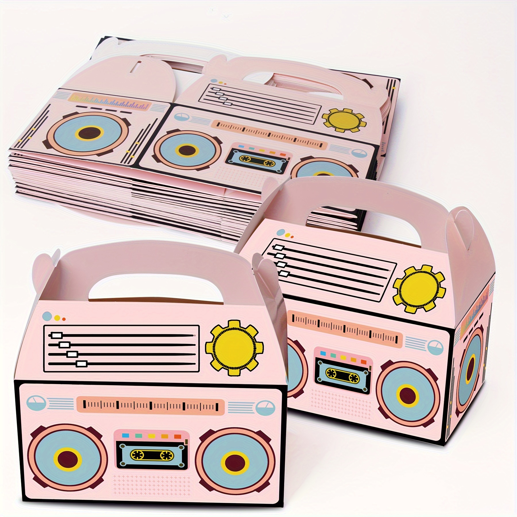 Retro 80s & 90s Music Party Favor Boxes
