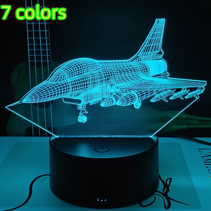 1pc Creative 3D Night Light, Cracked Colorful Motocross Competitive Light,  USB Atmosphere Desk Lamp With Touch Button 16 Color Remote Control 6.73x5.