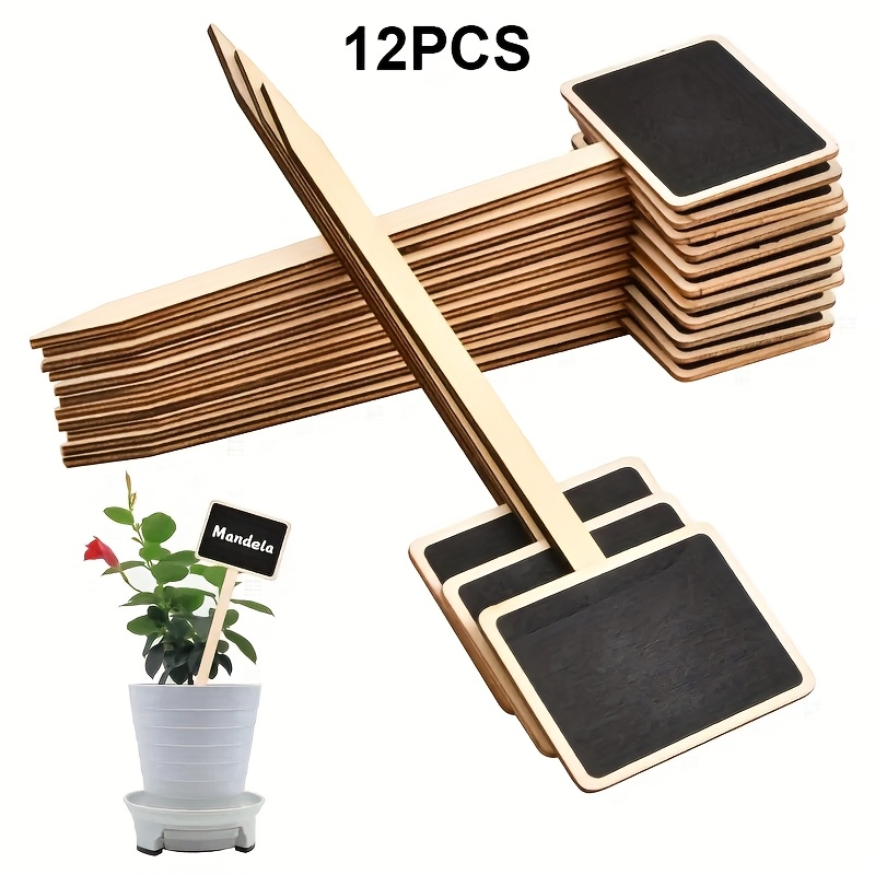 TEMU 12pcs/18pcs Multi- Wooden Vase Fillers (plant Label Shaped, Unfinished) Gardening Markers, Suitable For Home Gardening, Flower Shop Displays,