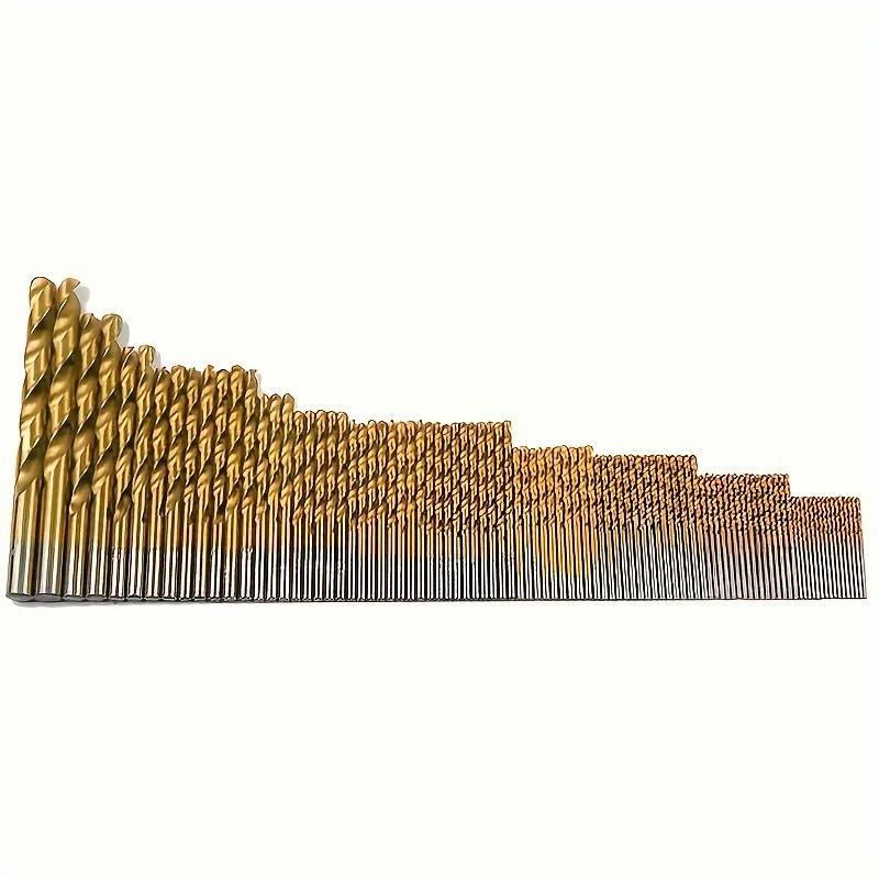 

99pcs Titanium-coated 135° Point Drill Bit Set - Steel For Metal, Wood & Aluminum Alloy - Includes Storage Case