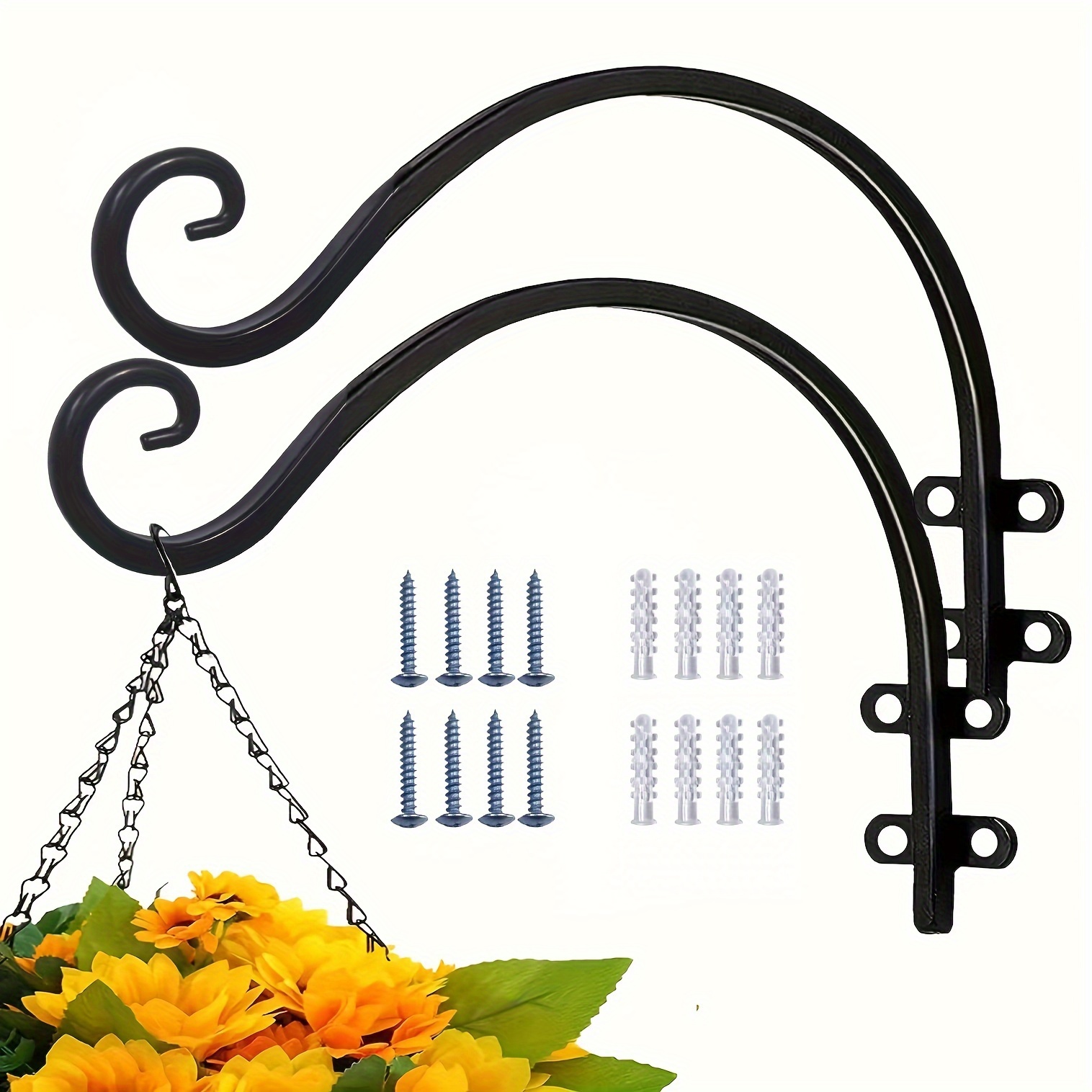 8 Pack 12 Inches Extension S Hooks for Hanging Plant Basket Outdoor Bird  Feed