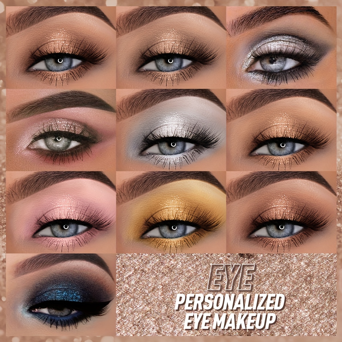 PECOLOVERS Radiant Glow Sparkling Monochrome Highlighter Eyeshadow - Mashed Potato Texture, Eye-Brightening Pearly Glitter Finish, Metallic Shimmer for Dramatic Makeup Looks, PECOLOVERS