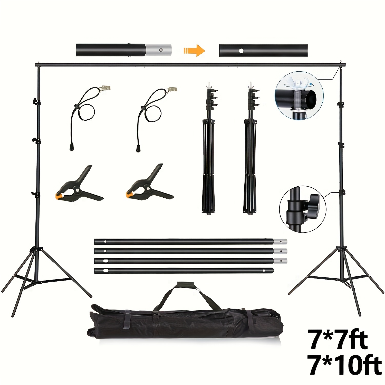 

Photography Studio Backdrop Stand Photo Video Studio Background Stand Backdrop Kit Scenery Shelf Frame Light Kit