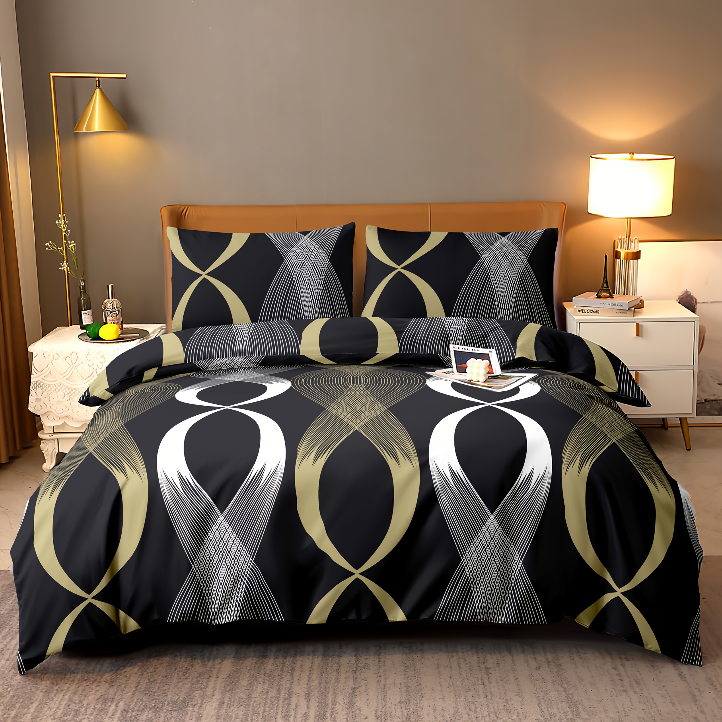 3pcs Printed Polyester Comfortable Breathable Duvet -piece Set 1 Duvet Cover + 2 Pillowcases (no Duvet Insert, No Pillow Insert) Bedroom Hotel Bedding