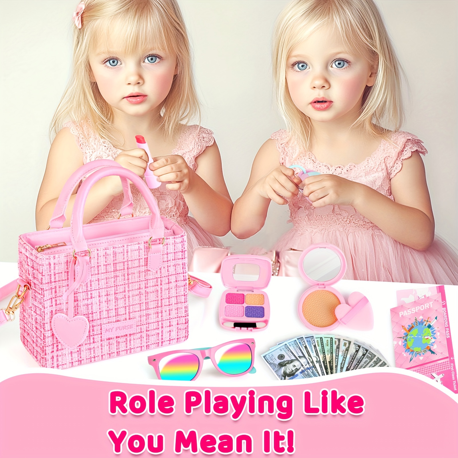 Sac à Main Jouet Enfant Avec Maquillage - Accessoires Déguisement Princesse Pour Filles 3-6 Ans - 9