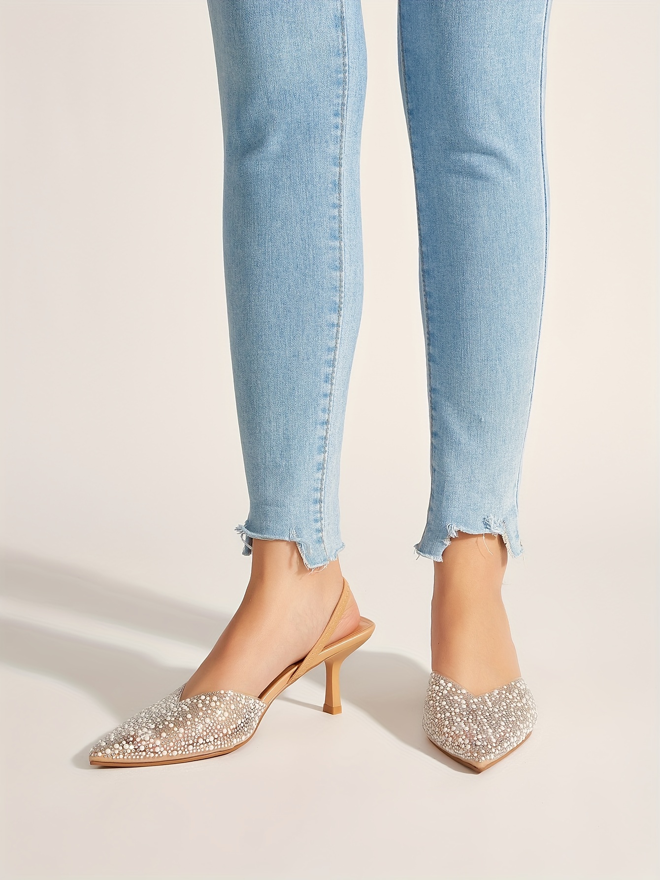   elegant womens heeled sandals with   pearl accents translucent pointed toe slingback stiletto heels lightweight comfortable for prom and special occasions formal footwear sophisticated style synthetic cover sandals high heel sandals details 0