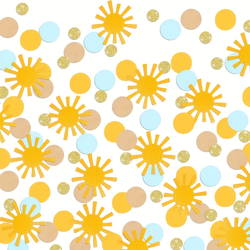 120pcs, Sun Party Confetti, First Trip Around The Sun Birthday, For Birthday Parties, Themed Parties, Outdoor Event Scene Decoration, Shower Table Decor Supplies,for Christmas, Halloween