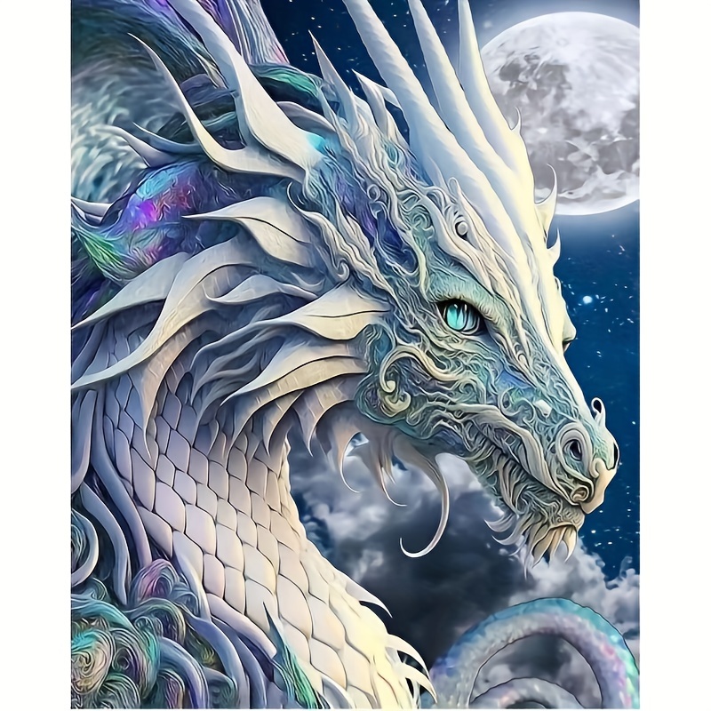 

Dragon Themed 5d Diy Diamond Crafting Kit - Full Coverage Round Gemstone Art For Living Room, Dining Area, Bedroom Decor, Handmade Home Gift, Office Wall Decoration (7.9x11.8 Inches)
