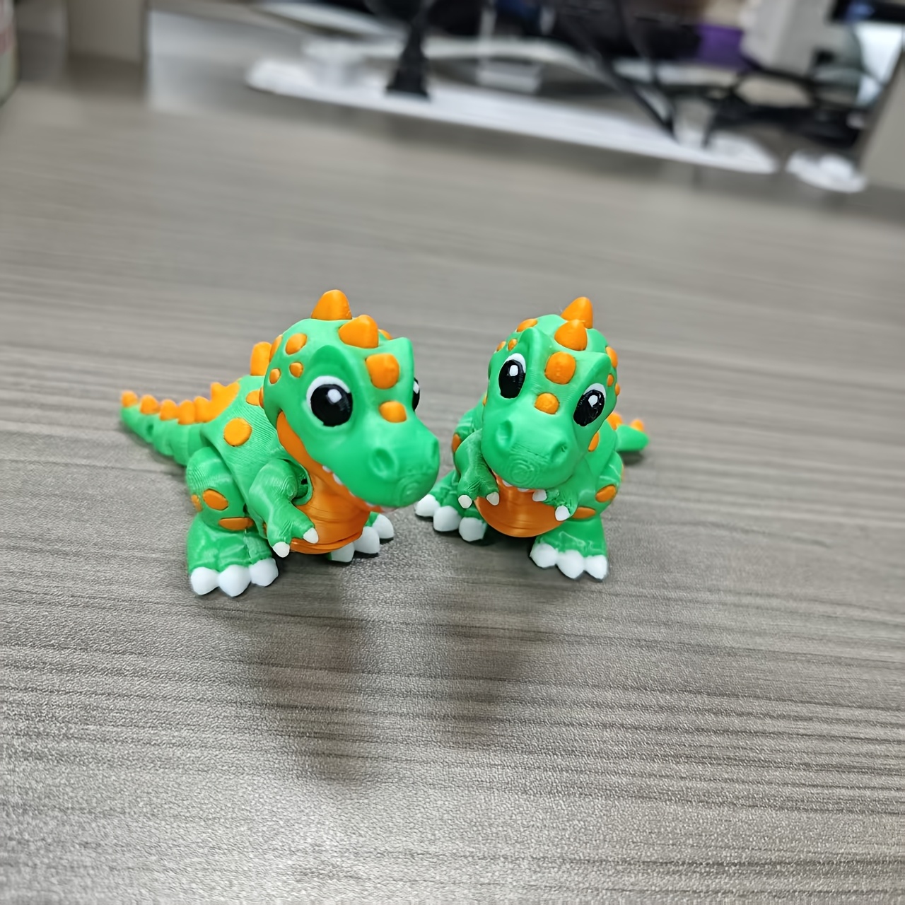 TEMU 2pcs 3d Printed Articulated Mini Dinosaur Toys, Poseable Joints For Relax And , Desktop Ornament Gift