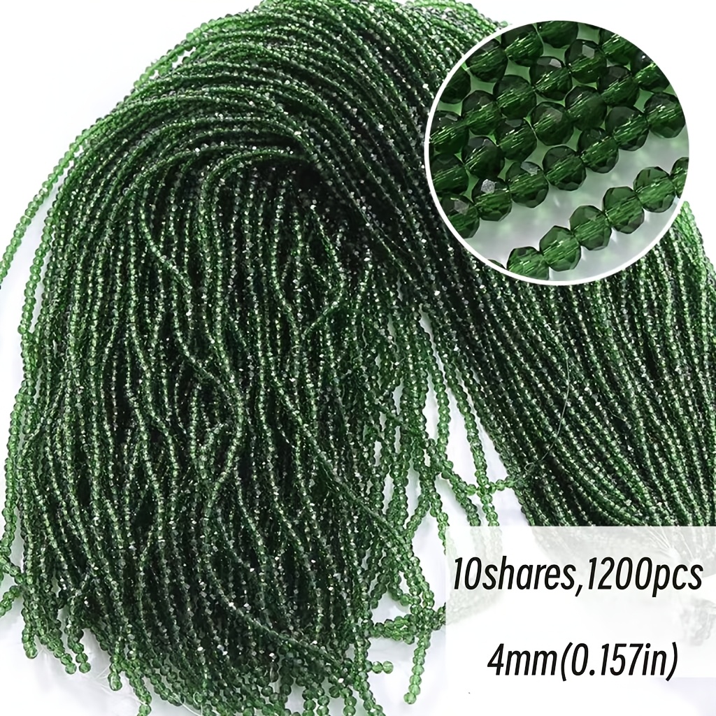 Approximately 1200 Green Flat Beads for DIY Jewelry Making