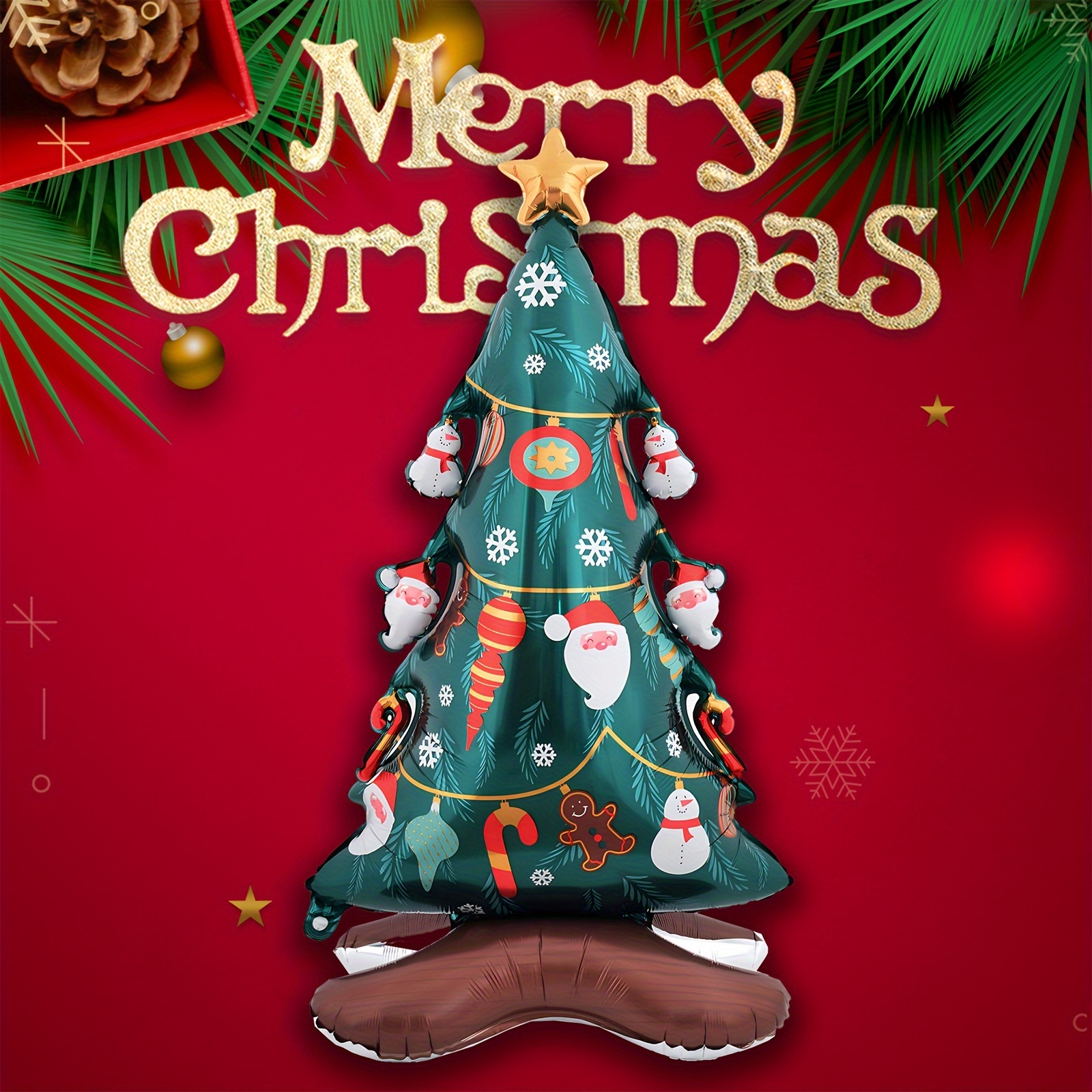 

Giant Christmas Tree Foil Balloon - Perfect For Holiday Parties, Home & Office Decor | Self-sealing, No Power Needed