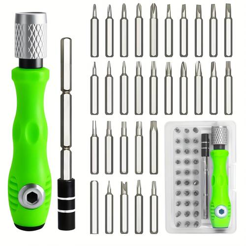 115 en 1 | juego de destornilladores de precisión 32 en 1 | puntas magnéticas | mango ergonómico antideslizante | ideal para teléfonos, computadoras, relojes